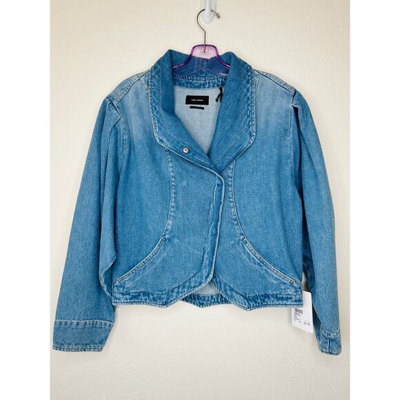 NWT Isabel Marant Medium Wash Pauline Snap Front Denim Jean Jacket 38 / M - Picture 4 of 13